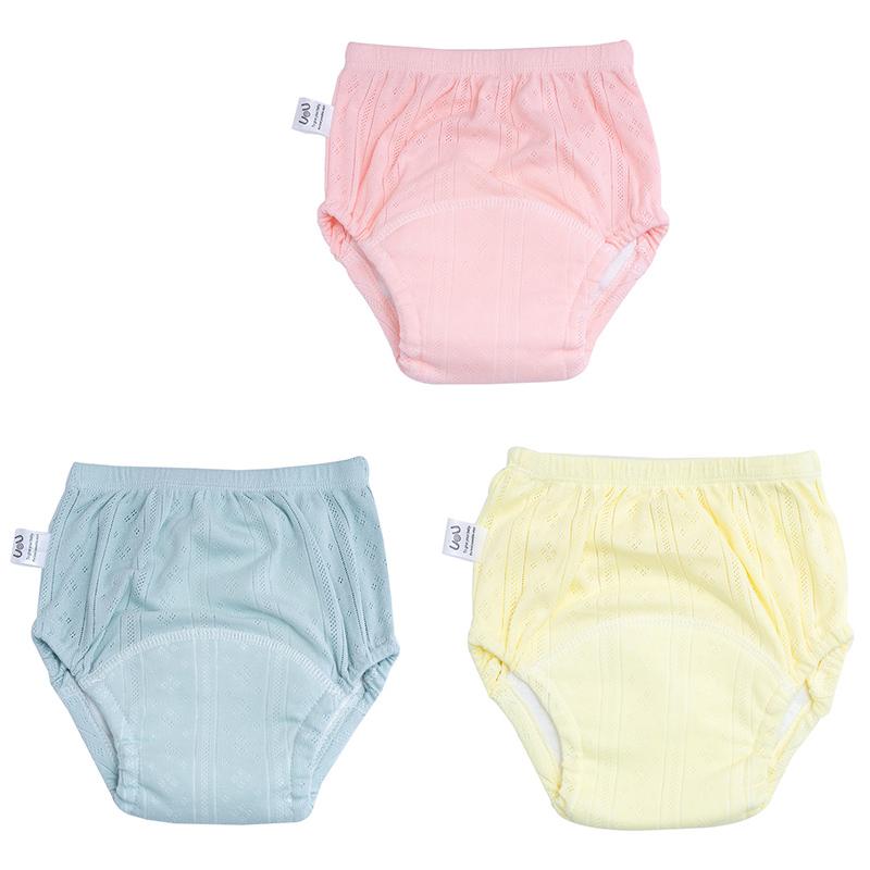 3PC Baby Cotton Mesh Learning Pants Children Ribbing Training Pants Baby Mesh Pants