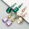 Women's Drop Earrings Colored Crystal Series Geometric Large Rhinestone Simple Versatile Earrings