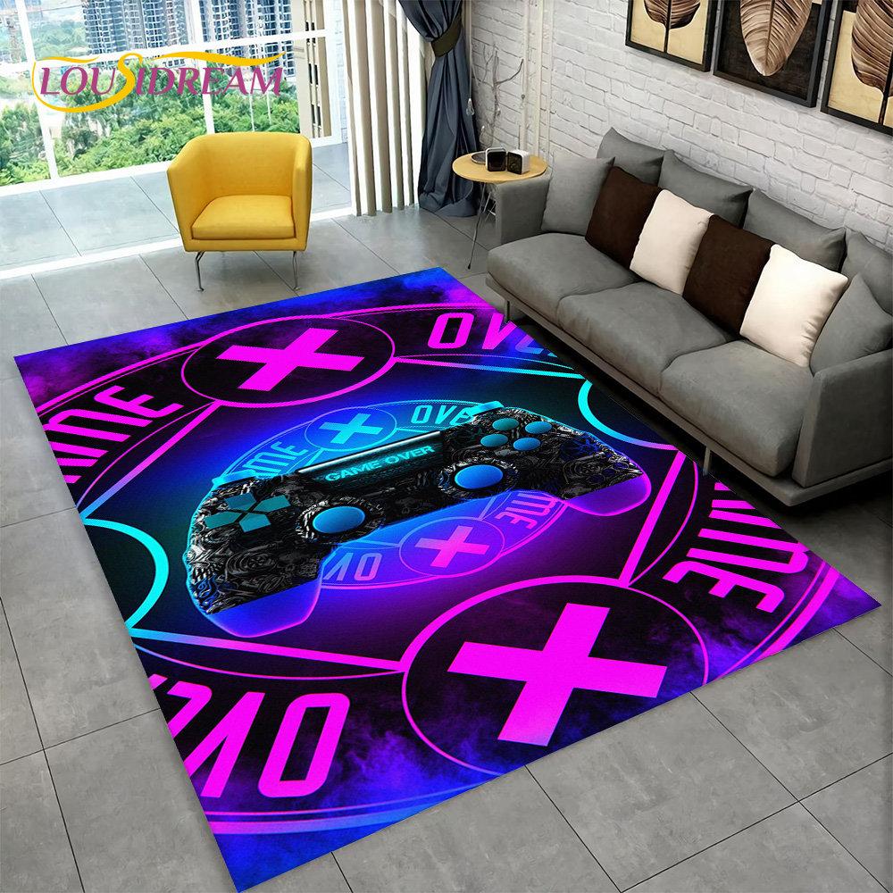 Коврик с мультяшным геймером, игровой геймпад, ковер для гостиной, детская спальня, диван, кухонный коврик, декор, детский нескользящий напольный коврик