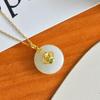 Hotan Jade S925 Silver Safety Clasp Pendant for Women
