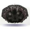 Lace Flower Women Sun Parasol Sunscreen Portable Compact Black Coating Anti UV Rain Umbrella Girl Princess Sunshades