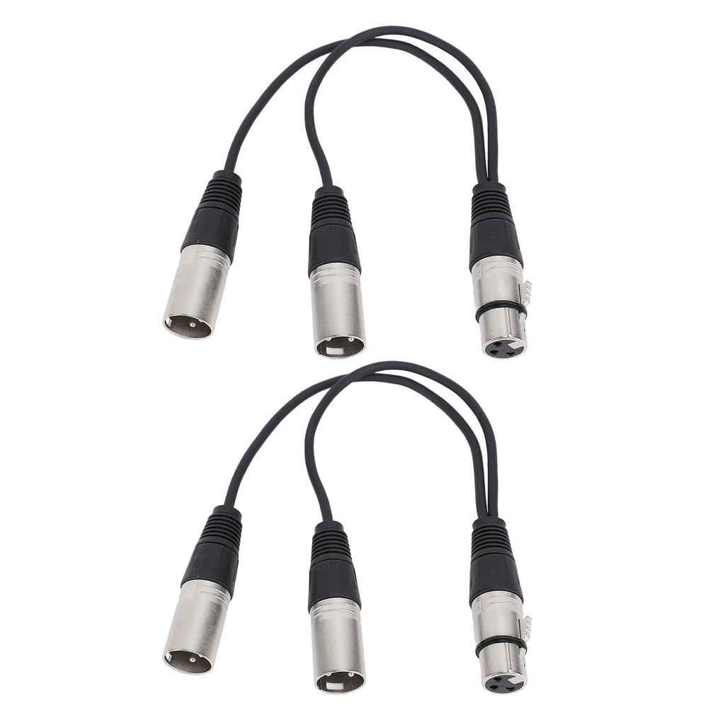 XLR Splitter Cable 3Pin XLR Female To Dual XLR Male Y Cable Plug and Play for Studio Stage Mixer