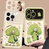 Подходит для Apple 13promax Чехол для мобильного телефона Iphone14 Funny Broccoli Girl Lanyard 12 Flip Mirror Xs
