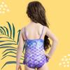 Купальник-халтер с оборкой и принтом «Русалочий хвост» для девочек (2025)