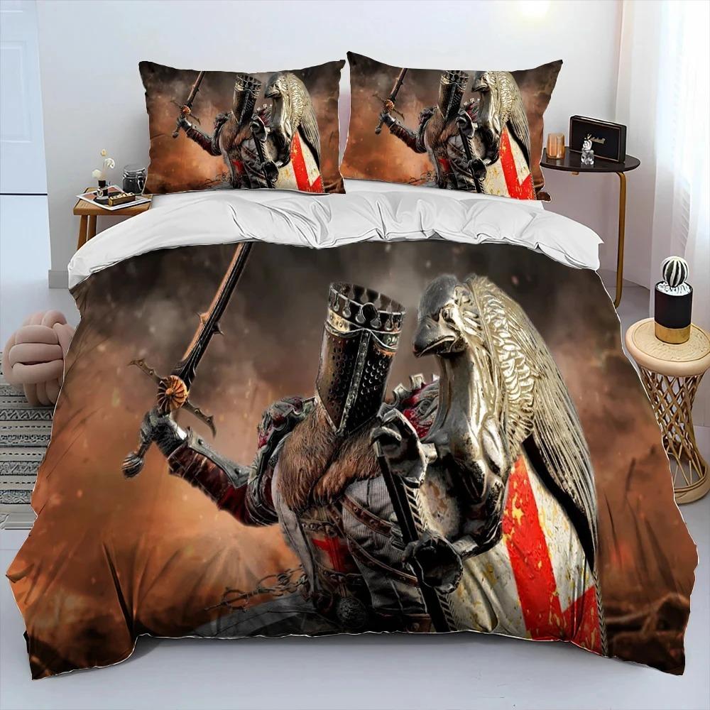 Cavalier Knight Templar Crusaders Comforter Bedding Set,Duvet Cover Bed Set Quilt Cover Pillowcase,king Queen Size Bedding Set