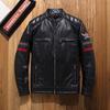New Genuine Leather Jacket for Men's Head Layer Soft Cowhide Slim Embroidered Jacket Motorcycle Jacket