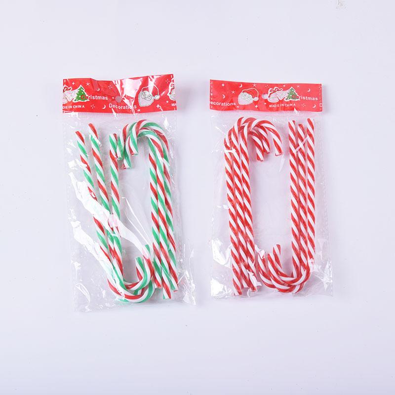 6 /1 Pack Acrylic Christmas Crutches 15CM Christmas Tree Decoration Small Crutches Candy Pendant Hanging Decorations For Christmas
