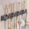 Household Products Bathroom No Drilling Powerful Mop Wall Mounted Clip Fixed Hook Broom Storage Rack