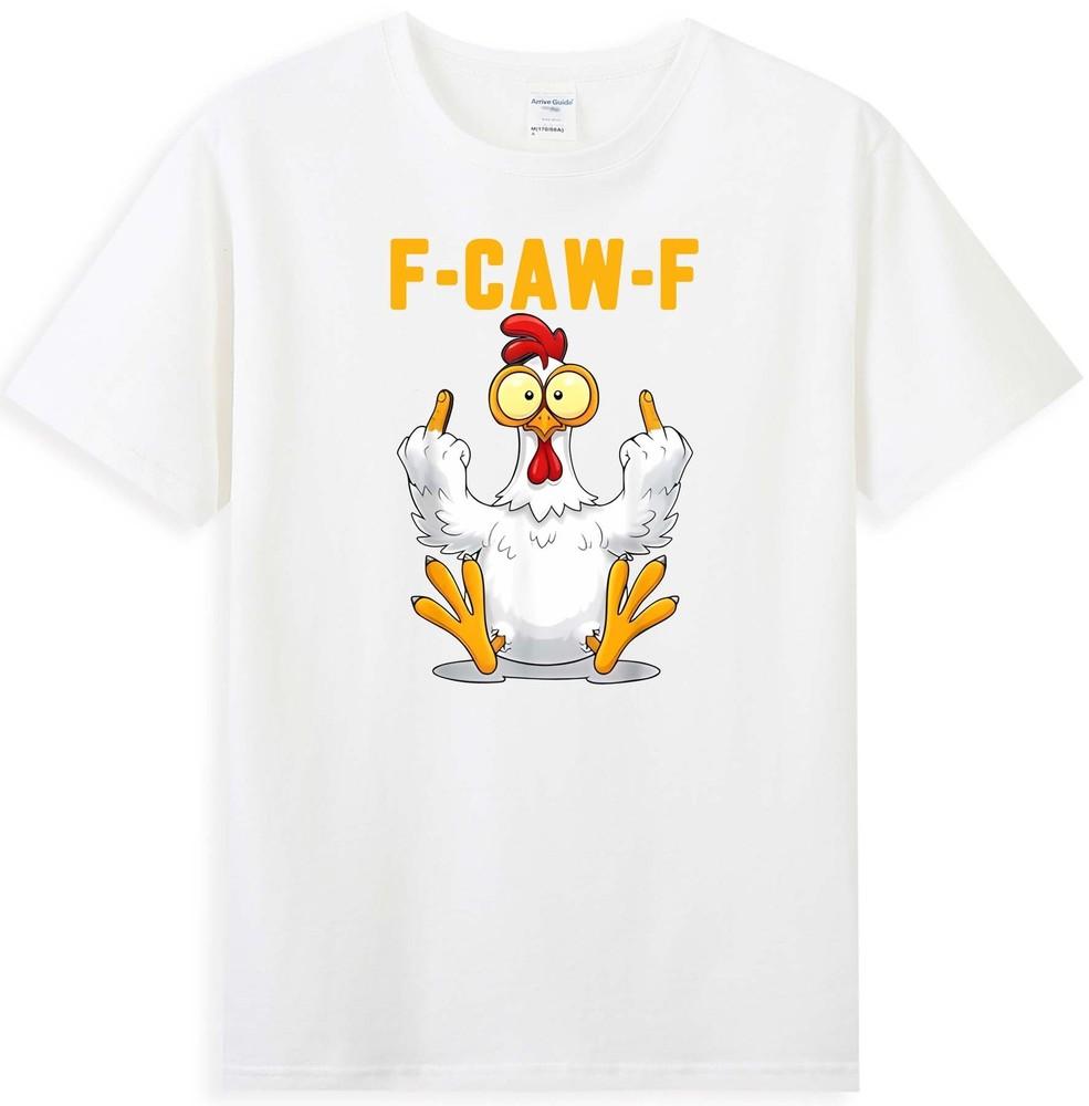 FCawF Смешная Курица Юмор Fcawf Курица Кукареку Петух Мем Ретро Унисекс Футболка
