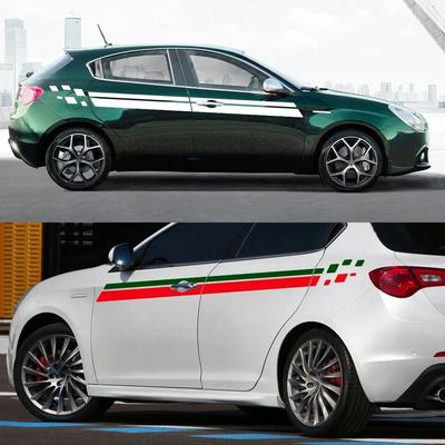 Для Alfa Romeo Giulietta 2 шт. Автомобильные наклейки на поясную линию Спортивные полосы Стайлинг Виниловая пленка Декоративные наклейки Авто Аксессуары для тюнинга SUV