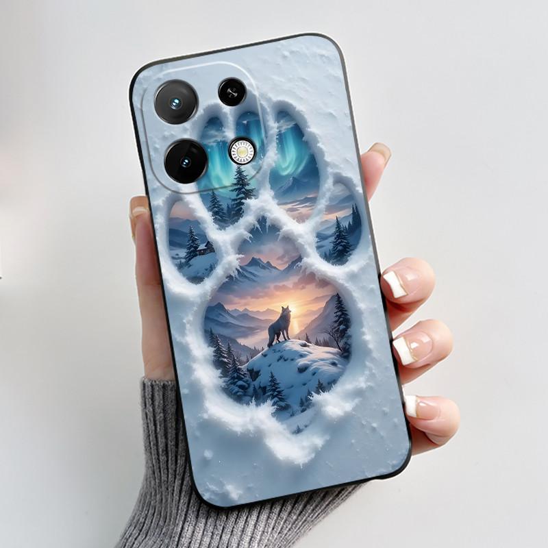 Shockproof Phone Case For Umidigi G9C Soft Silicone Black Casing Aesthetic Romantic Beach Moonlight Pattern Candy Shell