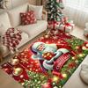 1pc Christmas Door Mat, Santa Snowflake Bell Gift Christmas Tree & Holly Berry Pattern, Soft Comfortable Water Absorbent Rug