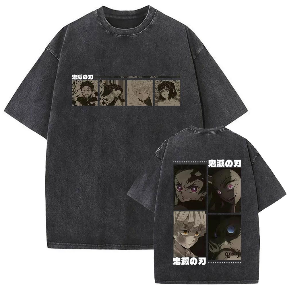 Аниме Клинок, рассекающий демонов Цугикуни Ёриичи Графическая футболка Мужская Женская Одежда Повседневные Футболки Оверсайз Харадзюку Трендовая Уличная Одежда
