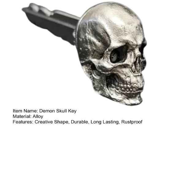 Подвеска в виде ключа с черепом демона, простая установка, универсальный декоративный ключ с черепом демона, модифицированное украшение в виде ключа с черепом демона
