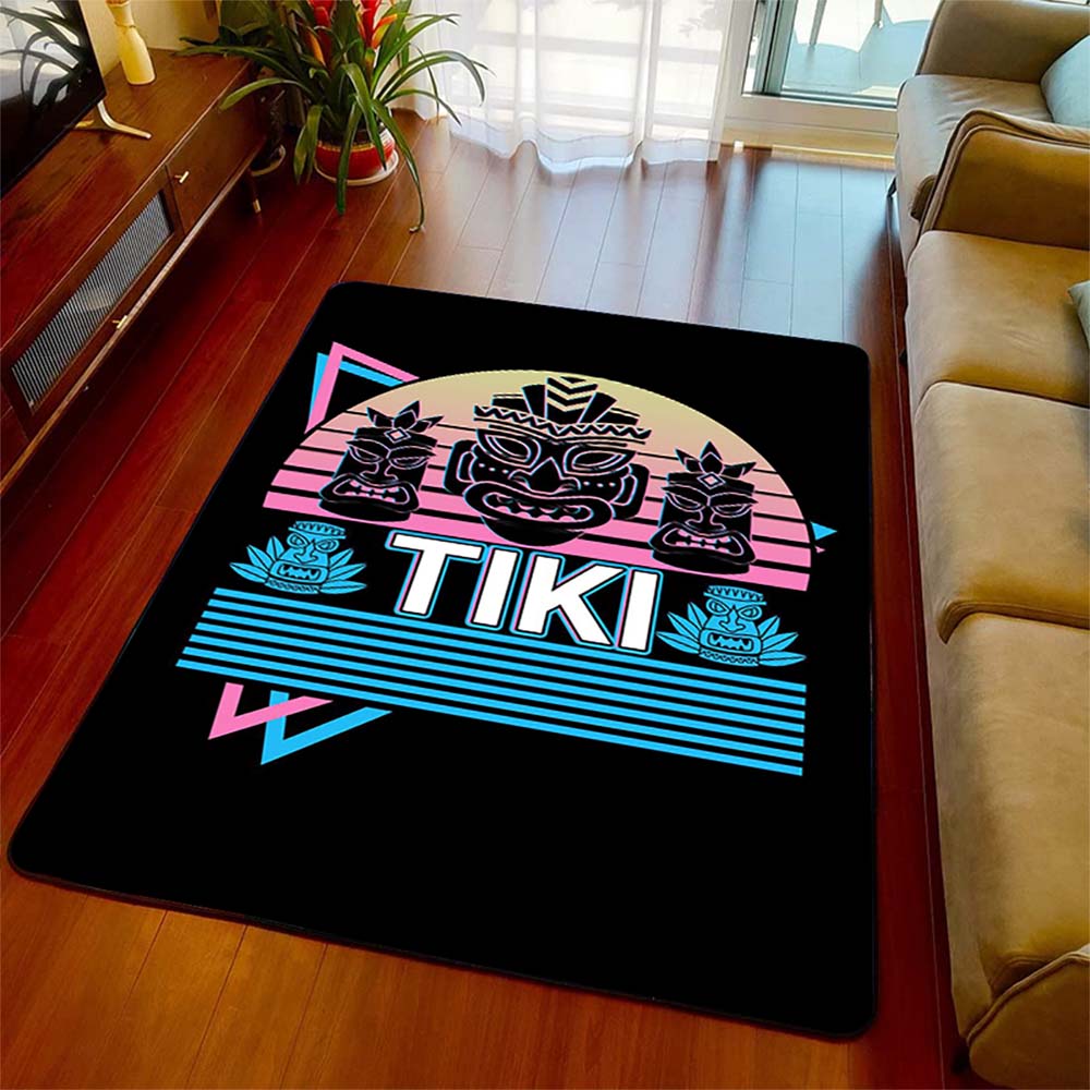 Коврики для пола Tiki Bar Aloha Hawaii Гавайская вечеринка Летний пляжный бар Паб Украшение Коврик для двери Плюшевый нескользящий коврик для стула