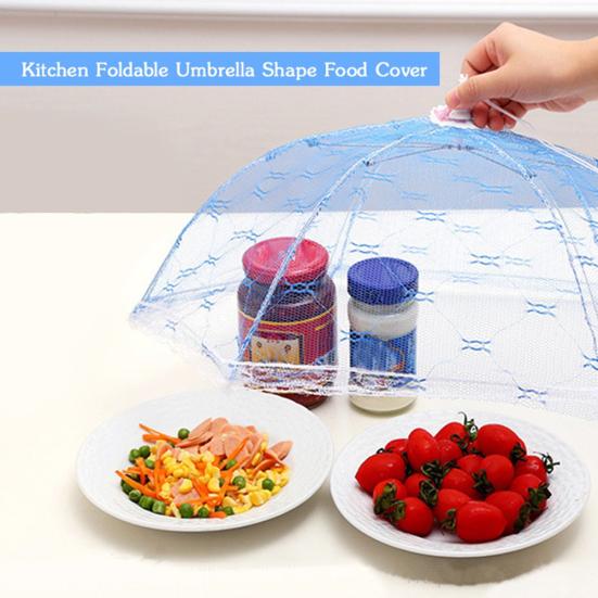 Folding Hexagon Food Net Lace Mesh Umbrella Fly Cover Anti Bug Dust