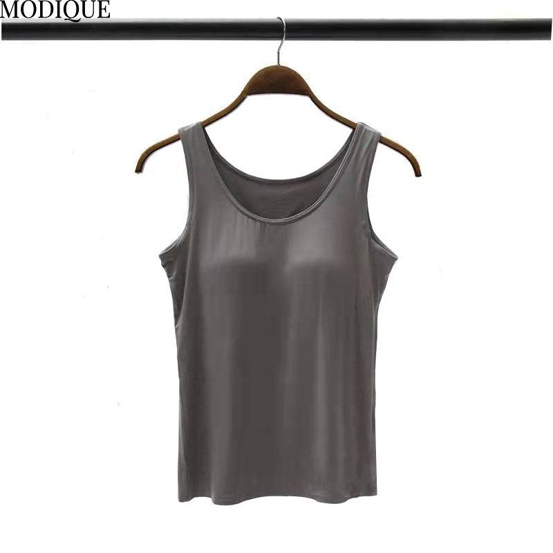 MODIQUE женская повседневная майка с подкладкой для груди без косточек жилет женская подтяжка майка основа большой размер майка нижнее белье
