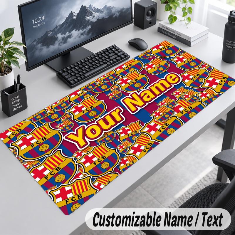 FC Barcelona Personalized Large Mouse Pad Custom Name Text Extended Desk Mat Gaming Mousepad