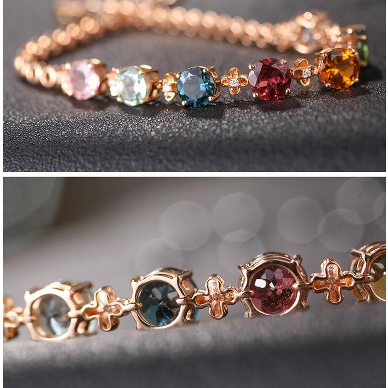 Sace Gems Zircon Bracelet Jewelry Geometric Bead Chain Link Bracelets Fashion Fine Wedding Gift for Girlfriend Women