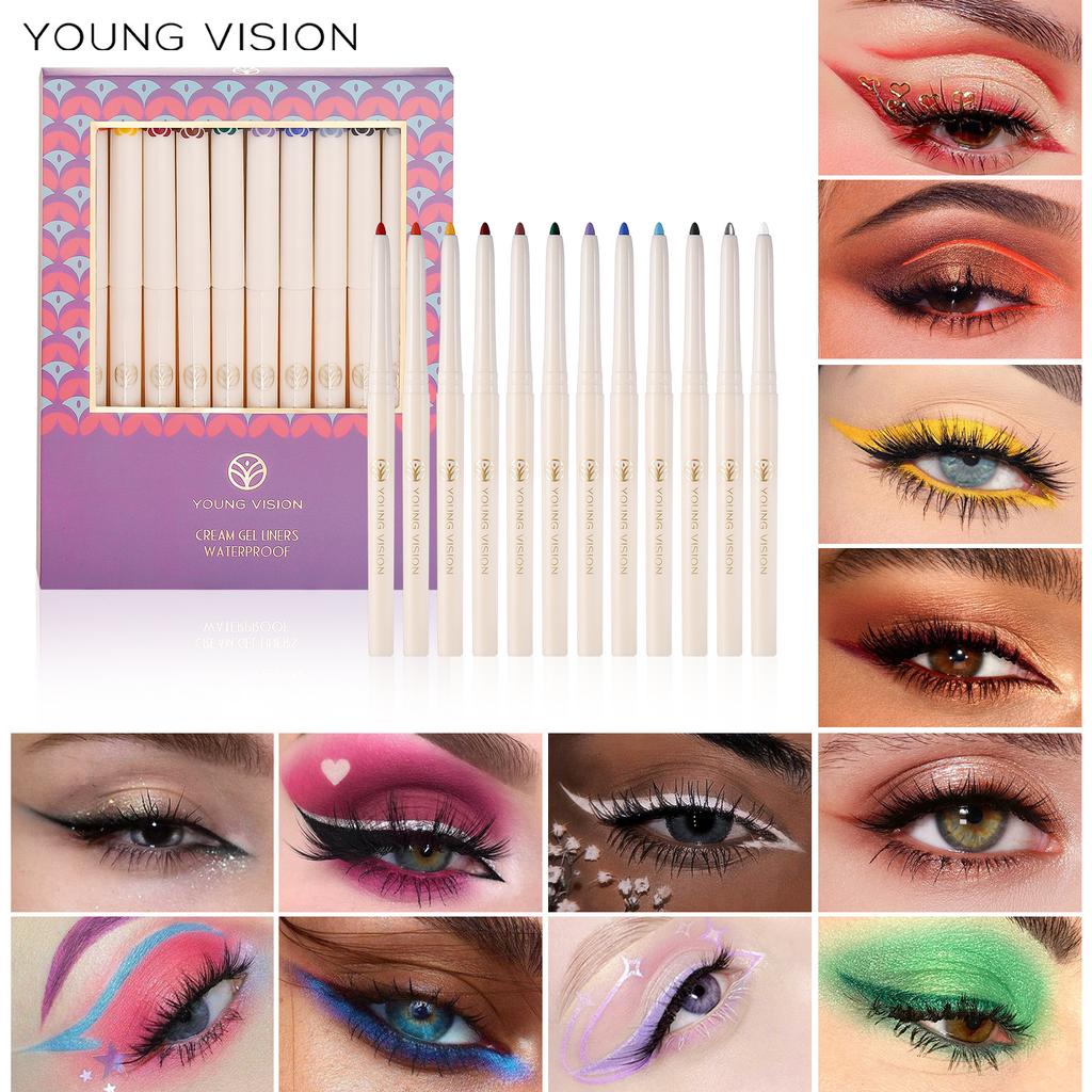 YOUNG VISION 12-color Eyeliner Set Does Not Stain Colorful Valentine's Day Gifts