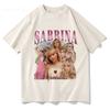 Sabrina Carpenter Футболка с принтом альбома Short n' Sweet Унисекс/Женская одежда Харадзюку Винтажная Унисекс Хлопковые Футболки с Графикой Кавайная Одежда