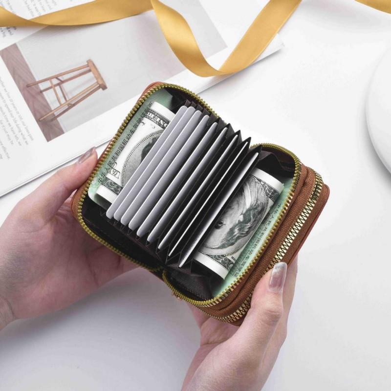 Large Capacity Vintage Wax Leather Card Holder Wallet ID Drivers License Credit Cards Urban Minimalist PU Organizer