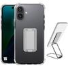 Protective Case - Silicone - for iPhone 16 - Shockproof - Transparent - Adjustable Stand