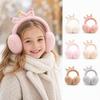Cartoon Crown Foldable Ear Warmers Windproof Faux Fur Earmuffs Fluffy Ear Covers  For Girls Kids