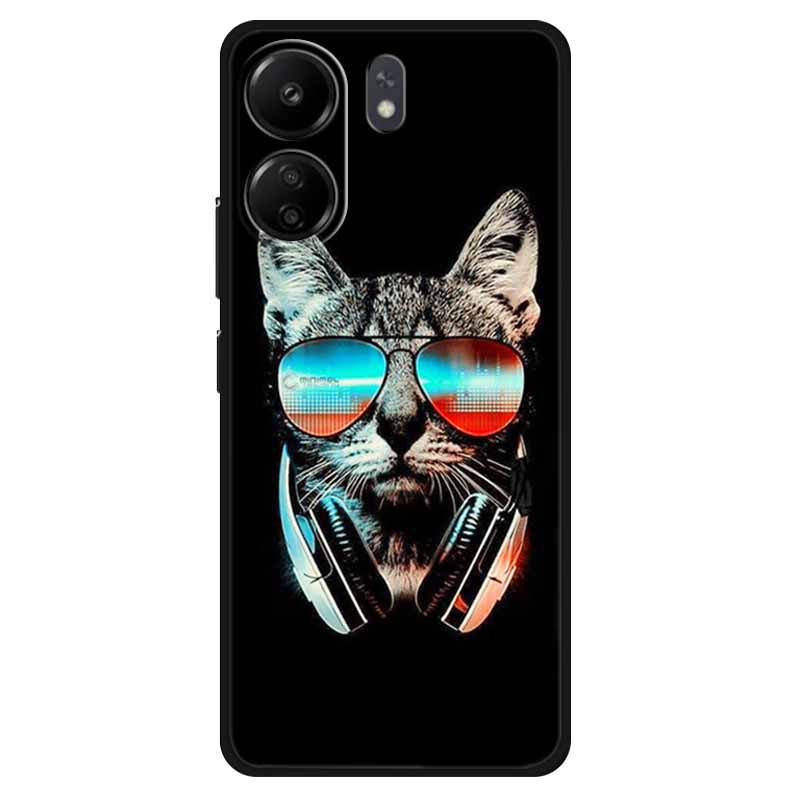 Funda For Xiaomi Poco C65 Case Soft Lion Wolf Black Shockproof Back Cover for Poco C65 C 65 Soft Case Poco C65 Cool Soft Bumper