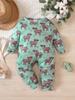 Newborn Baby Boy Clothes Soft Romper Bodysuit Cow Print Jumpsuit Fall Winter Onesie