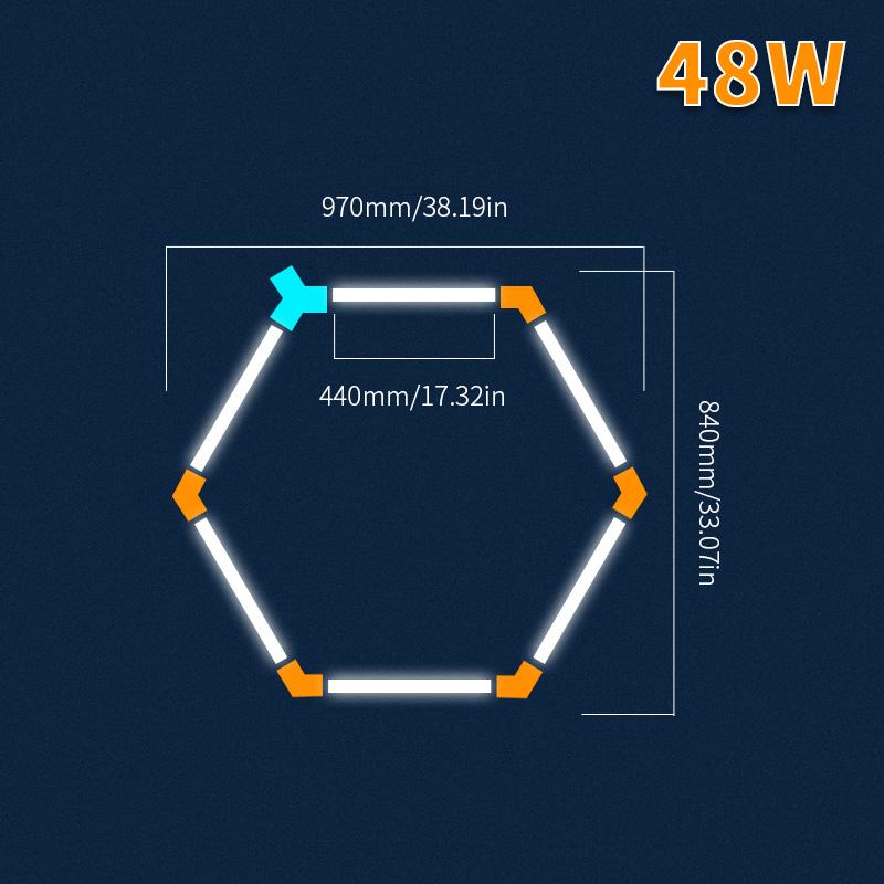 Гаражный свет Шестиугольные светильники Лампа 110В220В Светодиодная трубка Сотовая потолочная подсветка Для авто Кузовной ремонт автомобиля Светодиодный цех