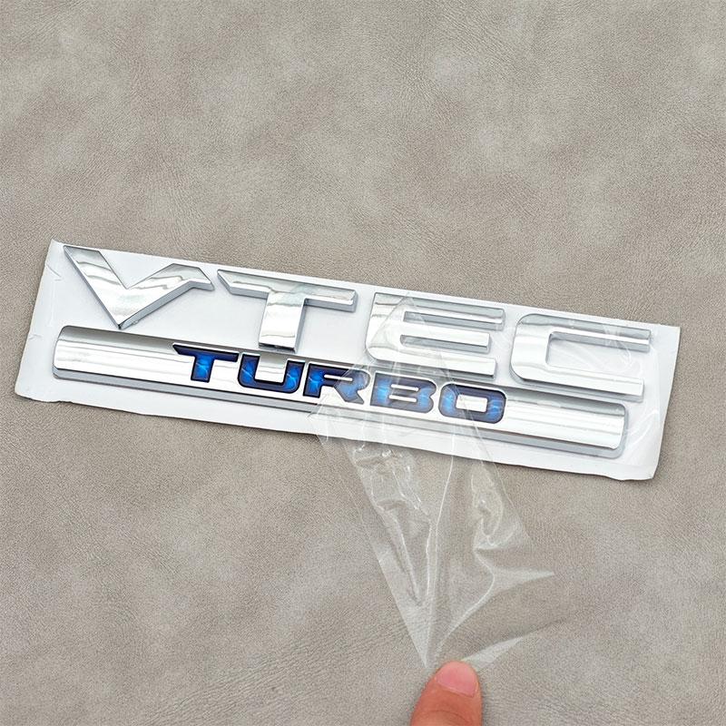 3D ABS Chrome Black Logo VTEC TURBO Car Rear Trunk Sticker Emblem Decal Badge for Honda Civic Accord CRV Auto Accessories