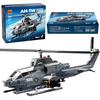 MISINI M8024 AH-1W Super Cobra Военный вертолет с вооружением, Набор строительных блоков, 958 деталей, Военный, Средний размер 1:Набор строительных блоков "Вертолет" масштаба 1:35, Идеальный