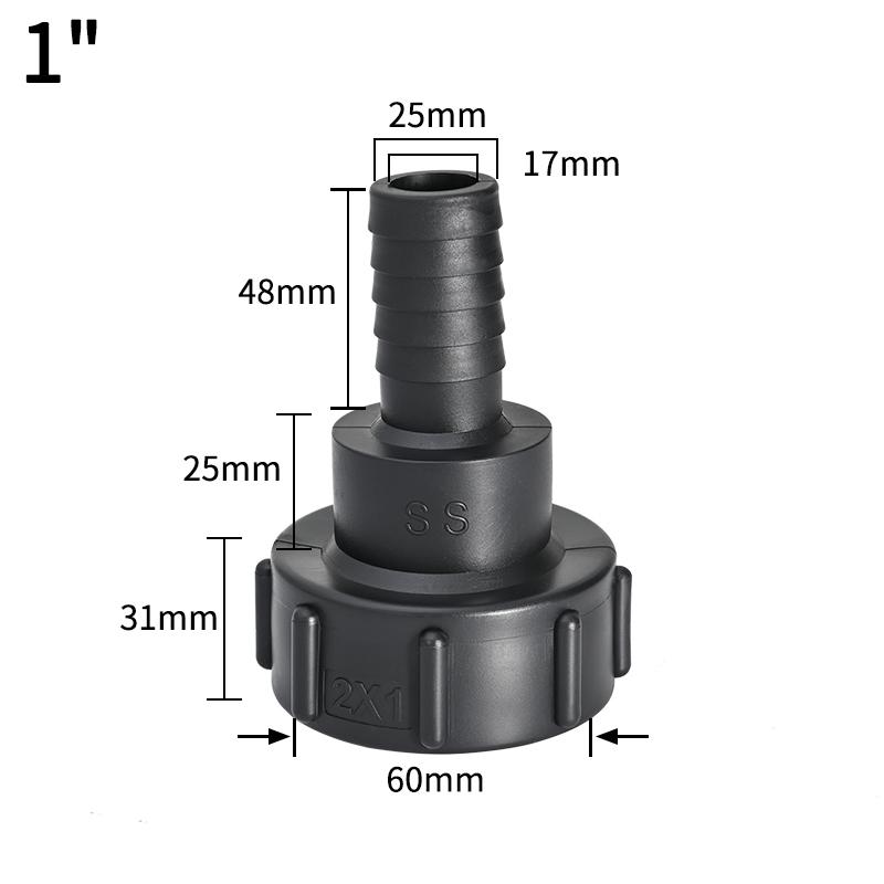 Адаптер-кран для IBC-контейнера, 1/2", 3/4", резьба S60, соединитель, аксессуары для клапана бочки на тонну, фитинг для IBC-контейнера, адаптер клапана 1 дюйм