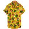Summer Plus Size Men's Casual 3D Digital Printed Short Sleeve Shirt Hawaiian Men's Shirt