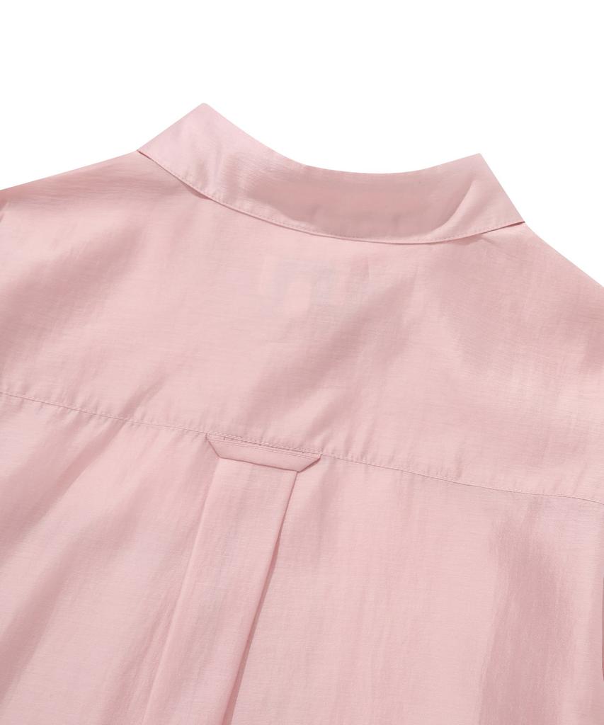 COVERNAT WOMAN Sheer Oversized Shirt Light Pink