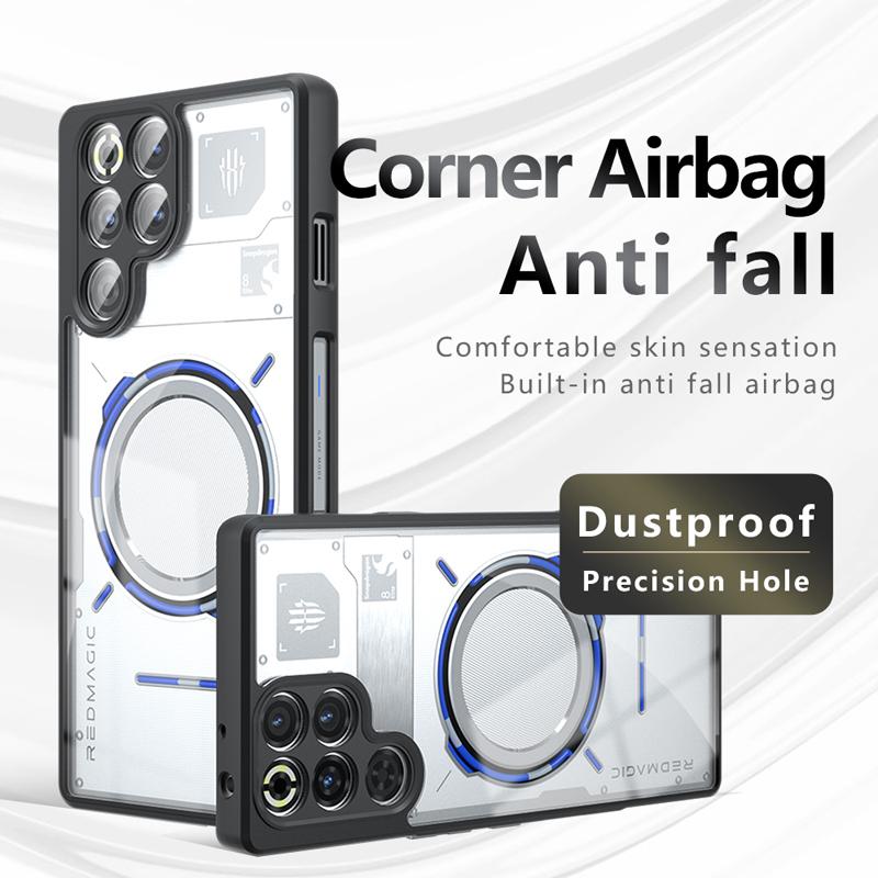 Для ZTE Nubia Red Magic 11 Pro Plus Чехол Противоударный Матовый На ощупь Матовый ПК+ТПУ Защита от отпечатков пальцев Прозрачная крышка