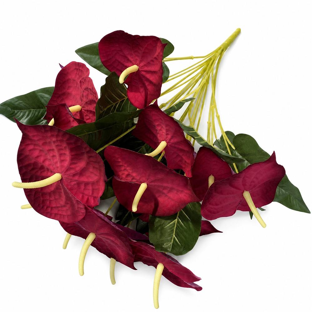 18 Heads Simulation Anthurium Flower Multicolor Faux Flower  Home Decoration
