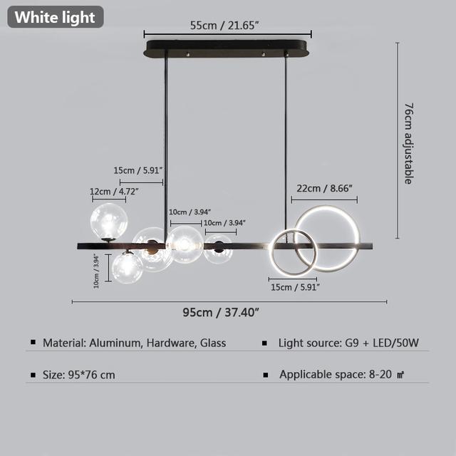 Glass Bubble Pendant Lamp Black Glod Modern NEW Long Ceiling Chandeliers Light Indoor LED Hanging Ceiling Interior Lighting