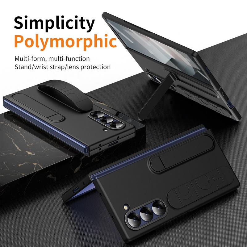 Роскошный силиконовый складной чехол-браслет для Samsung Galaxy Z Fold6 со скрытым кронштейном, противоударная защита объектива с закаленной пленкой, чехол для телефона