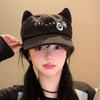 Japanese Anime Cosplay Cat Ear Baseball Cap Women Girl Adjustable Long Brims Sun Visor Hat Outdoor Streetwear Hiphop Hat