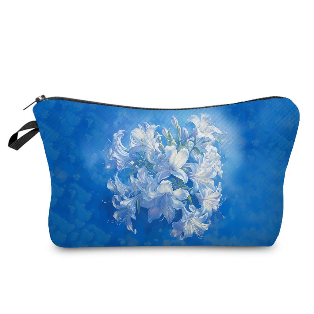 Women Oil painting of flowers Print Cosmetic Bag Toiletries Organize Travel Storage Case 6386