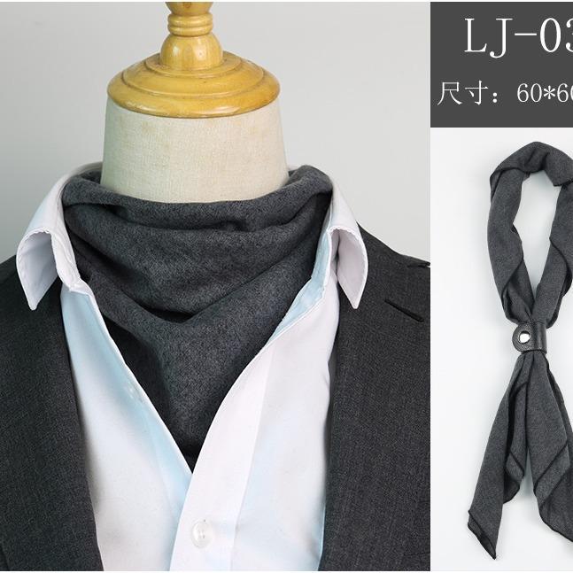 Men'S Scarf British Style Gray Striped Small Scarf Suit Autumn And Winter Men'S And Women'S Square Scarves