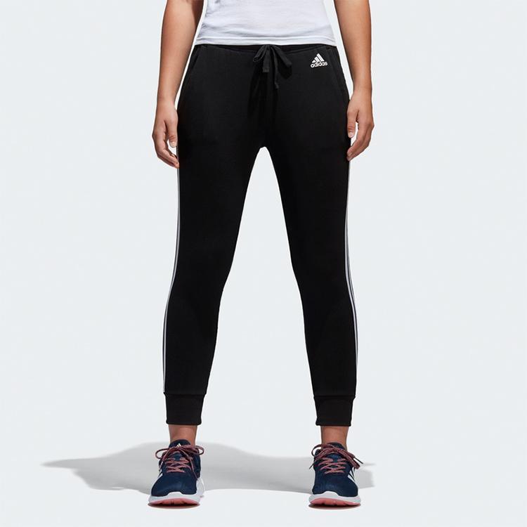 Adidas Three Stripe Casual Sports Tapered Pants Women Bottoms Black S97117