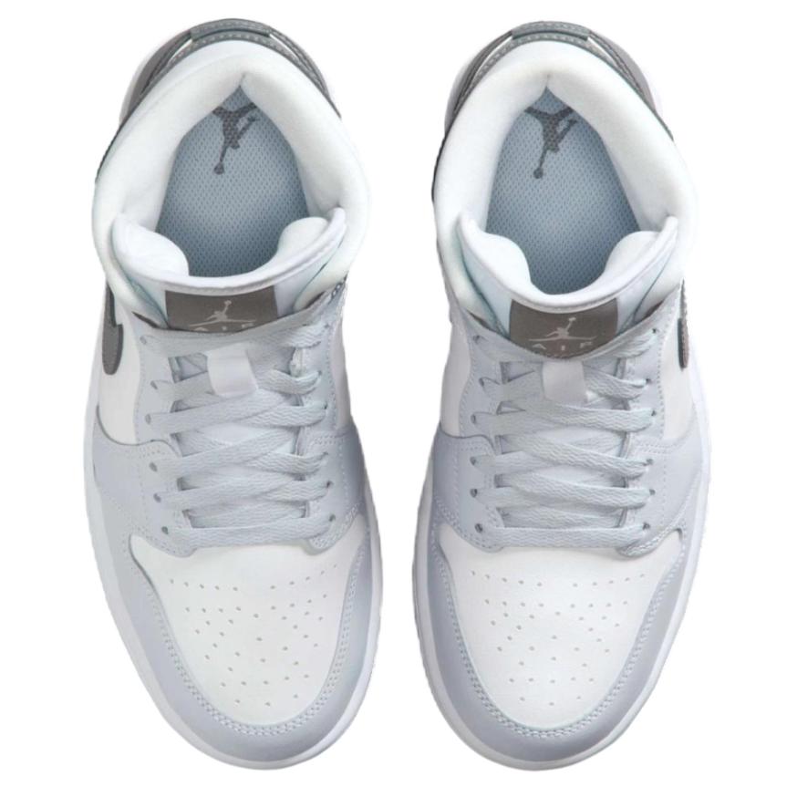 Женские кроссовки Air Jordan 1 Mid White Smoke Grey Pure-Platinum BQ6472-113