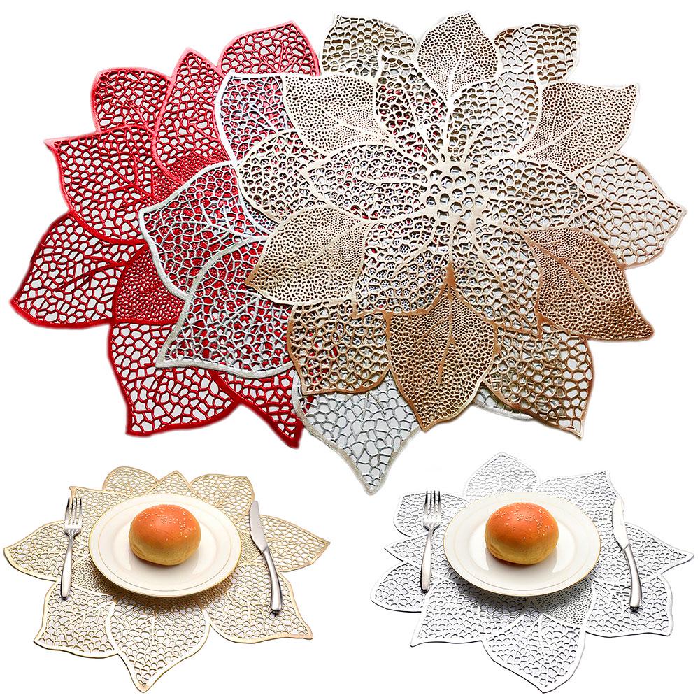 Полый цветочный коврик для столовых приборов, коврик для чашки, тарелка, подставка, противоскользящий праздничный декор