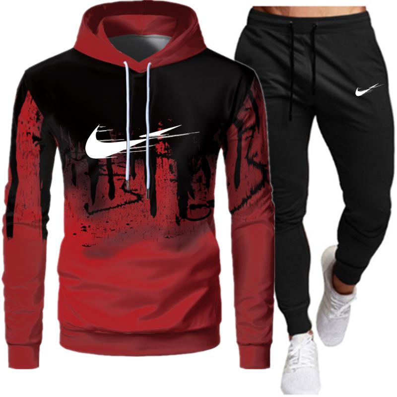 Fashion Men Women Sets Tracksuit Autumn Winter New Men's Hoodies + Sweatpants Two Piece Suit Hooded Casual Sets Male Clothes
