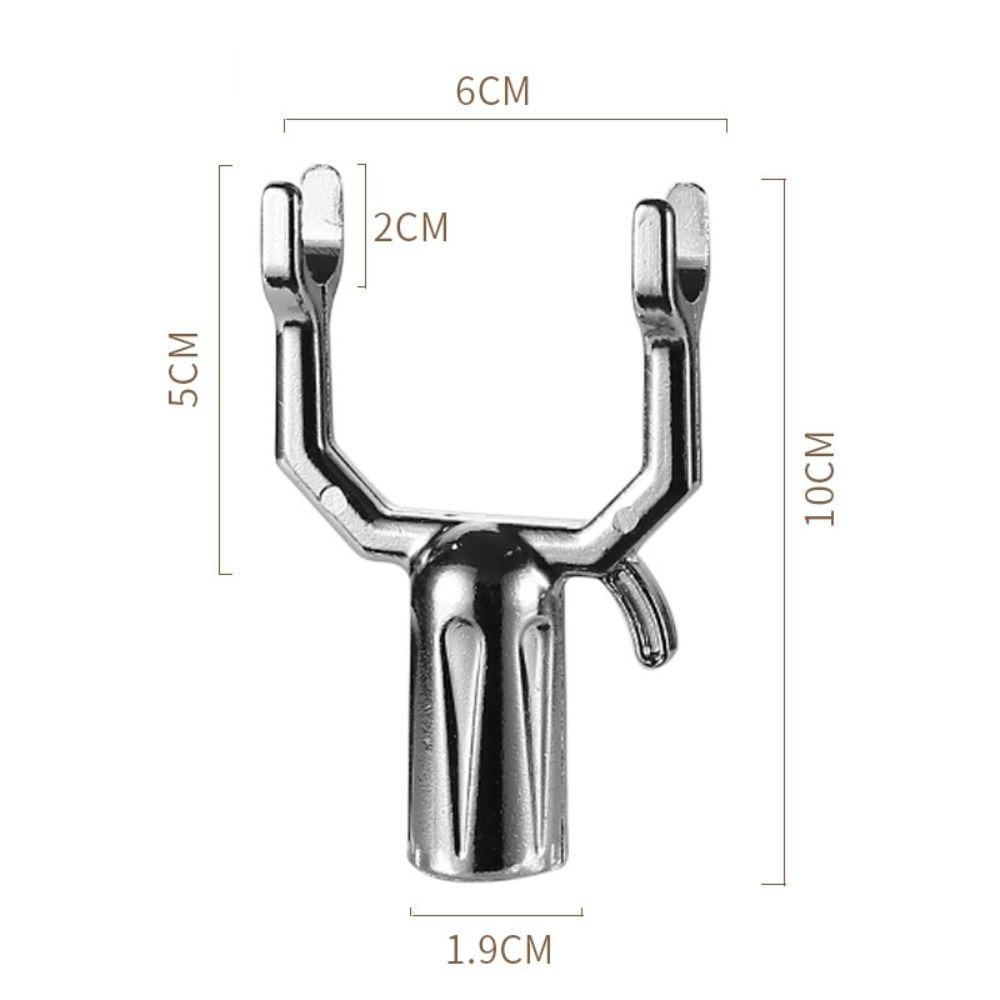 U Shaped Clothes Rod Joint Aluminum Alloy Durable Clothes Fork Head Portable Laundry Hanging Fork Household