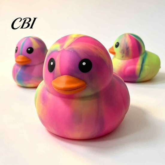 Duck Squeeze Toys Rainbow Stress Relief Toy, Slow Rise Colorful Gradient Relievers Soft Sensory Fidget Toy