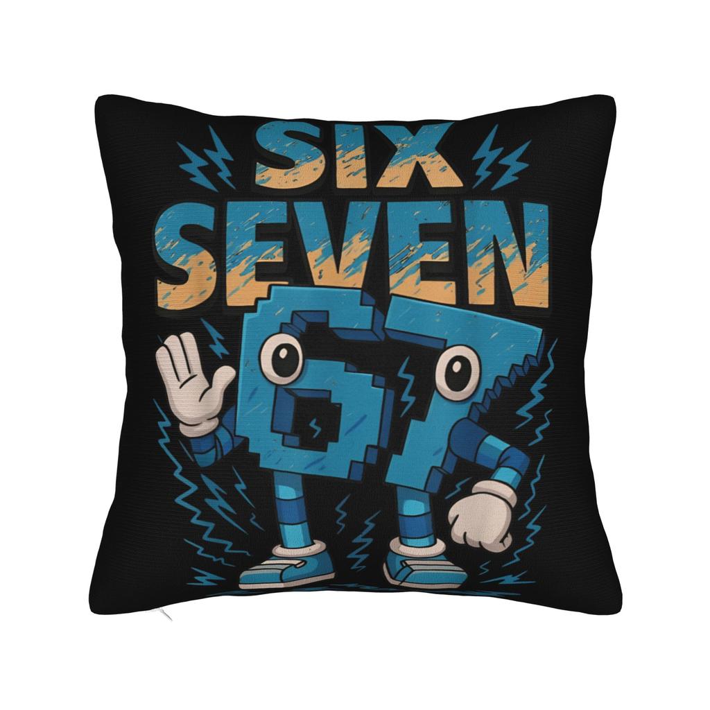 Trendy Home 67 Six Seven 6-7 Funny Meme Italian Brainrot Decoration Pillowcase Accessories Pillow Covers Zipper Multi Size